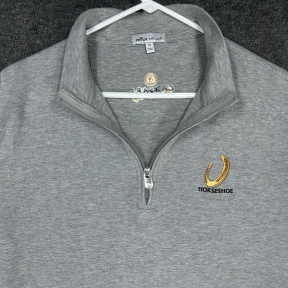 Peter Millar Other - Peter Millar 1/4 Zip Pullover Men XL Gray Las Vegas Horseshoe Caesars Carano Cup